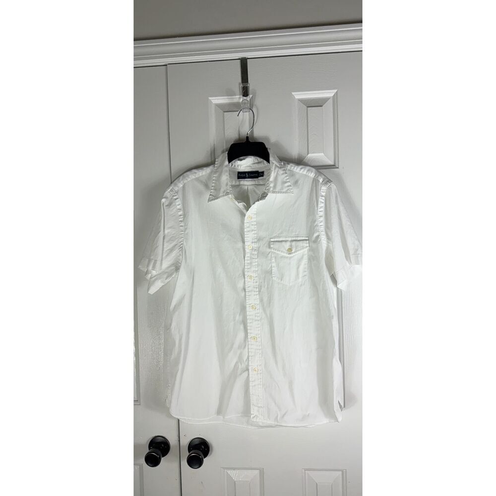 Ralph Lauren Polo Boys Button Front White Shirt Size XL